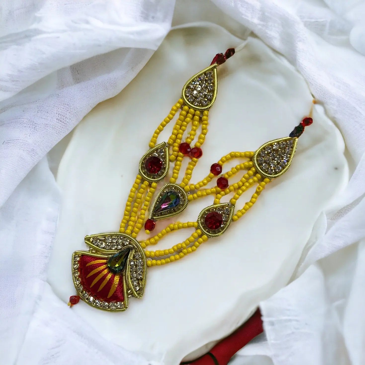 MUKUT MALA SET JERKAN & RESHAM SP-C1 Shriposhak.in