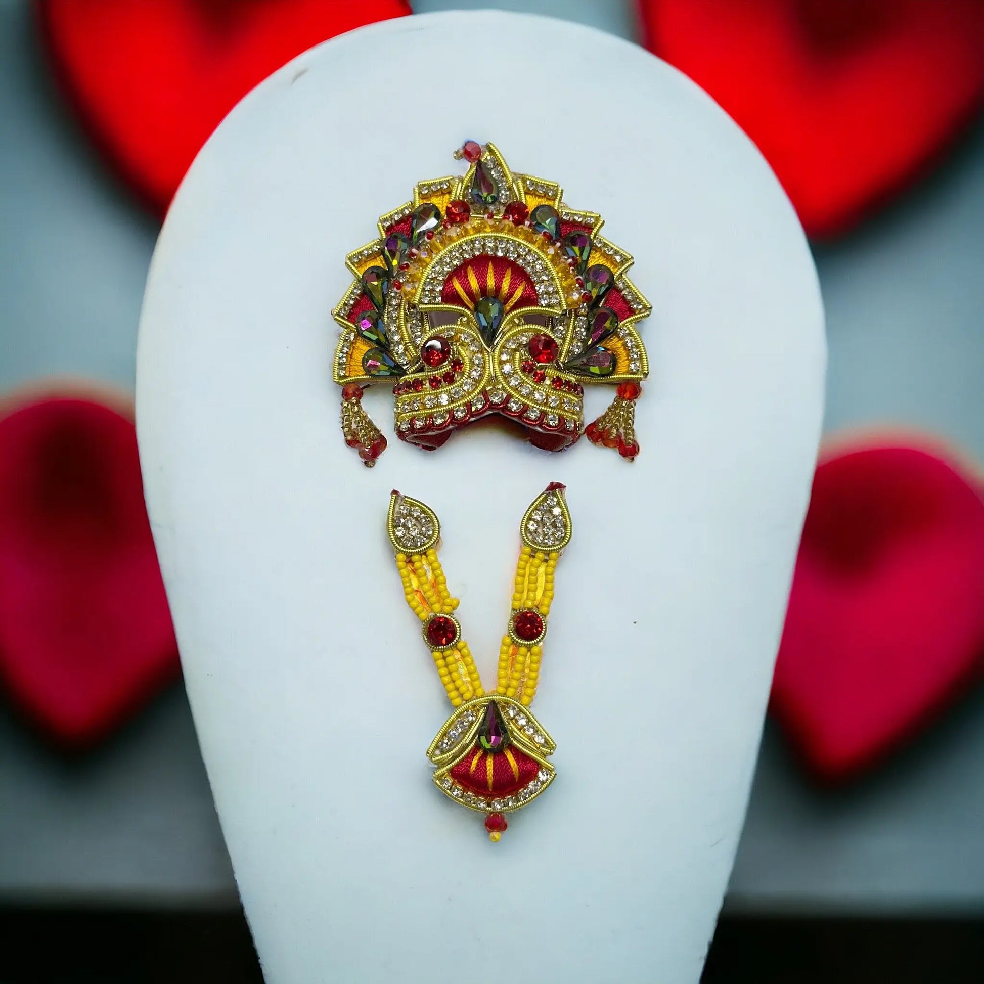 MUKUT MALA SET JERKAN & RESHAM SP-C1 Shriposhak.in