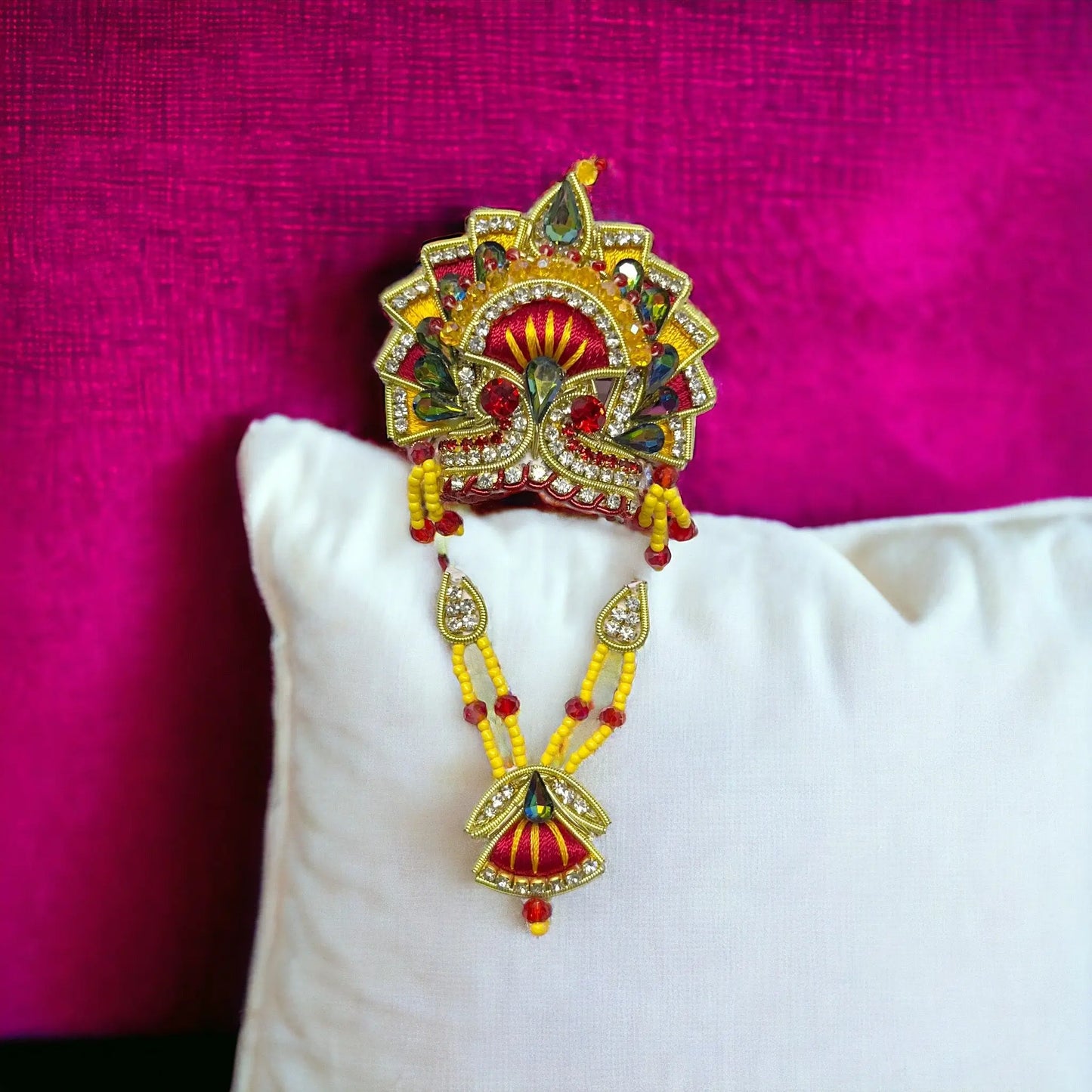 MUKUT MALA SET JERKAN & RESHAM SP-C1 Shriposhak.in