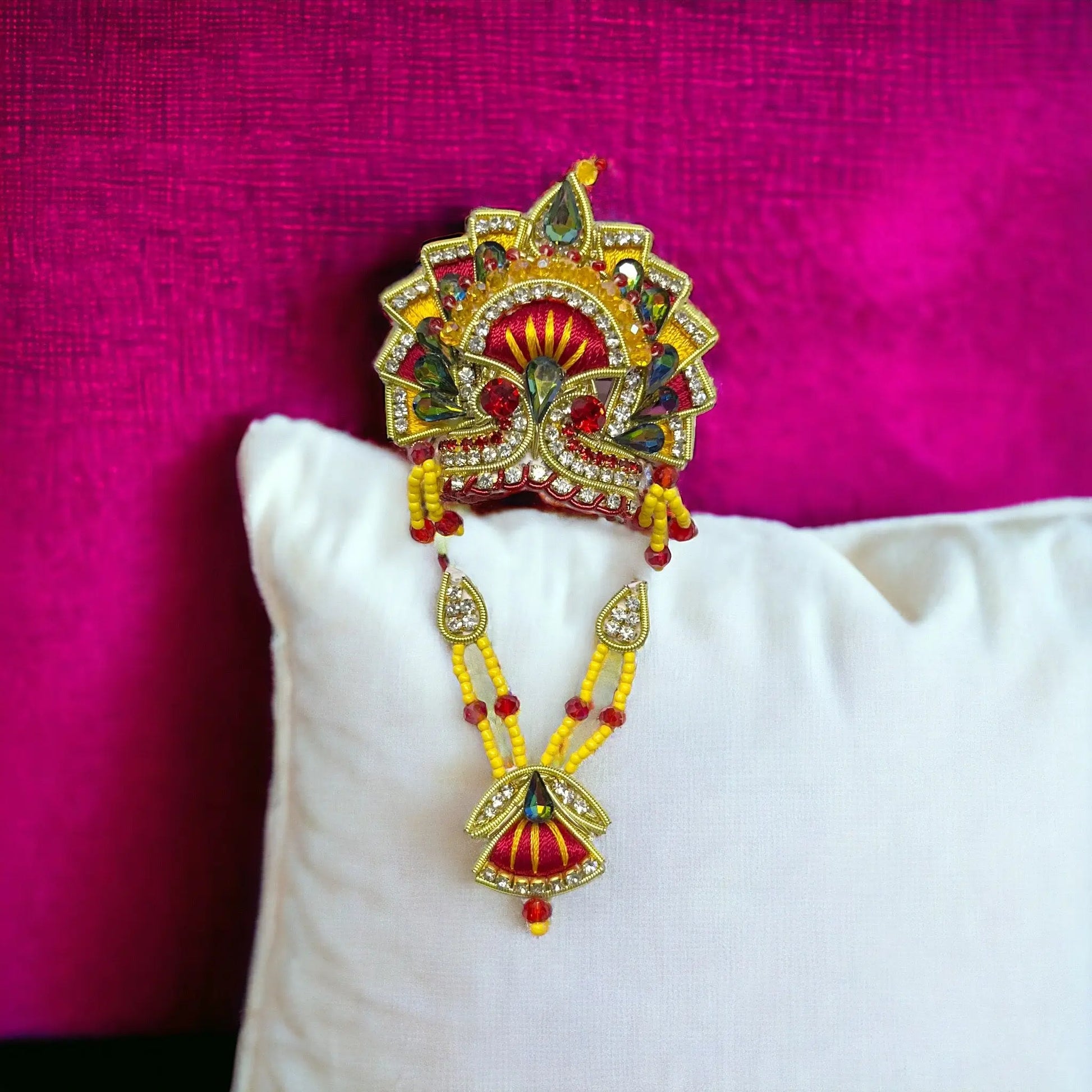 MUKUT MALA SET JERKAN & RESHAM SP-C1 Shriposhak.in